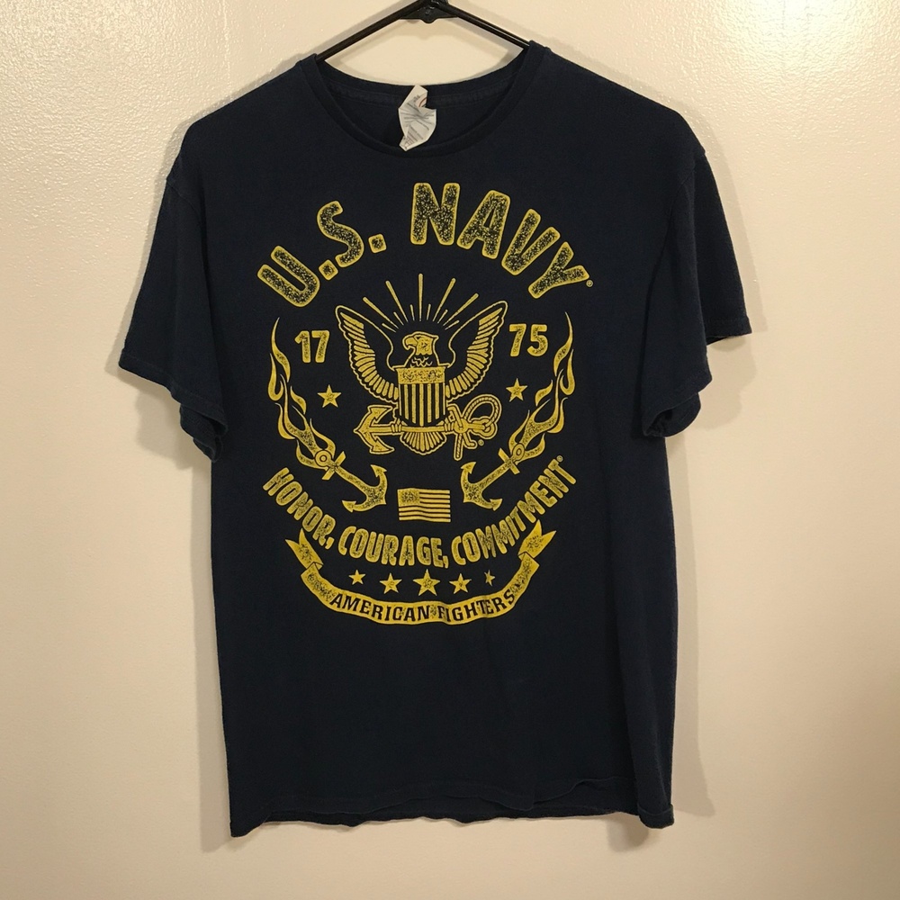 US Navy Patriotic Men's Sz M Blue Short Sleeve T-Shirt